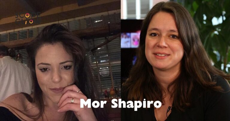 Two women seated together, with the text "Mor Shapiro" prominently displayed above them.